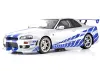 Kyosho 1:12 Resin Nissan GT-R 2001 Fast & Furious Silver/Blue Stripes
