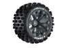 Louise RC ST-Rock 1:10 Soft Tyres - Mounted on Black 2.8 12mm Hex Wheels (2)
