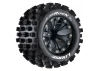 Louise RC MT-Rock 1:10 Soft Tyres - Mounted on Black 2.8 Offset 12mm Hex Wheels (2)