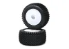 Pin Tires - Rear - Mounted - White (2): Mini-T 2.0