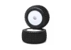 Pin Tires - Rear - Mounted - White (2): Mini-T 2.0