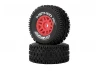Method RC Method Geoform 1:16 SC Tyres On 12mm Hex Red Wheels (2)