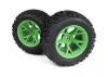 Mounted Linebacker Tire on MT Wheel (Green/2pcs)