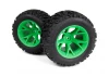 Mounted Linebacker Tire on MT Wheel (Green/2pcs)