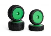 Sideline Buggy Wheel/Tire Set (Green/Front/Rear)