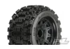 ProLine Badlands MX28 2.8 Tyres Mounted on Black Raid 6X30 Removable Hex Wheels - 12mm Hex