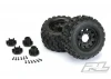 ProLine Badlands MX28 2.8 Tyres Mounted on Black Raid 6X30 Removable Hex Wheels - 12mm Hex