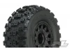 ProLine Badlands MX SC 2.2/3.0 M2 Tyres Mounted on Raid 6X30 Black Wheels (2)