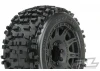 ProLine Badlands 3.8 Tyres Mounted on Raid Black 8X32 Wheels - 17mm Hex