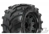 ProLine Masher 2.8 Tyres Mounted on Black Raid 6X30 Removable Hex Wheels - 12mm Hex