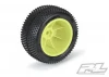 ProLine Mini-B Prism Tyres Mounted On Yellow Wheels Rear