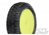 ProLine Mini-B Wedge Tyres Mounted On Yellow Wheels Front
