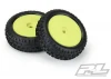 ProLine Mini-B Wedge Tyres Mounted On Yellow Wheels Front