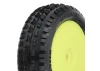 ProLine Mini-B Wedge Tyres Mounted On Yellow Wheels Front