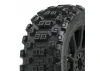 ProLine Badlands MX M2 Tyres Pre-Mounted on Mach 10 Black 1:8 Buggy Wheels (2)