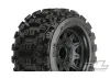 ProLine Badlands MX28 2.8 Tyres Mounted on Black Raid 6X30 Removable Hex Wheels - 12mm Hex
