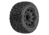 ProLine Bonesaw 2.8 MT Tyres Mounted on 12/14mm Hex Black Raid Wheels (2)