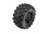 ProLine Badlands Tyres Mounted on 12mm Hex Black Split Six Wheels (2)