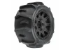 ProLine 1:18 Dumont Tyres Mounted on 12mm Hex Black Raid Wheels (4) - Granite GROM