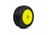 Edge Front / Step Pin Rear Tires Mounted 7mm Yellow (4): Los