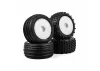 Edge Front / Step Pin Rear Tires Mounted 7mm White (4): Losi