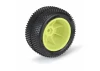 ProLine Mini-B Prism Tyres Mounted On Yellow Wheels Rear