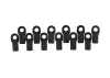 RPM Short Traxxas Rod Ends - Black (12) (Upgrade for TRX5347)
