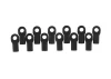 RPM Short Traxxas Rod Ends - Black (12) (Upgrade for TRX5347)