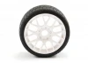 Sweep 1:8 GT Tread 45 Degree Belted Tyres on White EVO16 17mm Hex Wheels (2)