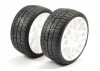 Sweep 1:8 GT Tread 45 Degree Belted Tyres on White EVO16 17mm Hex Wheels (2)