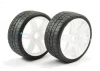 Sweep 1:8 GT Tread Belted Tyres on White 6IX 17mm Hex Wheels (2)
