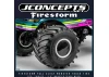 J Concepts Firestorm Full Cleat Monster Truck Tyre - Blue