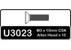 Speed Pack - M3x10 Countersunk Allen Hi Tensile (6)
