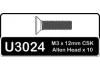 Speed Pack - M3x12 Countersunk Allen Hi Tensile (6)