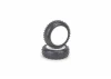 Schumacher Mini Spike 2 Tyres - Yellow - Pre Glued on 1:10 4WD Front Buggy Wheels (2)