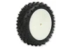 Schumacher Mini Spike 2 Tyres - Yellow - Pre Glued on 1:10 4WD Front Buggy Wheels (2)