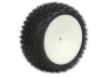 Schumacher Mini Spike 2 Tyres - Yellow - Pre Glued on 1:10 Rear Buggy Wheels (2)