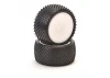 Schumacher Mini Dart Tyres - Silver - Pre Glued on Rear Buggy Wheels