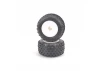 Schumacher Stagger Rib Silver Tyres Pre Glued on White 12mm 2.2 Truck Wheels - 1 Pair