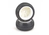 Schumacher Mezzo Rear 1:10 Buggy Tyres - Yellow - Pre-Glued (2)