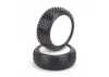 Schumacher Mezzo Front 1:10 4WD Buggy Front Tyres - Yellow - Pre-Glued (2)