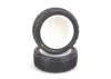 Schumacher Cactus Fusion 2 - 1:10 4WD Front Tyres Pre Glued on White Rims - Yellow (2)	