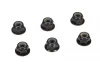 4mm Black Aluminium Serrated Lock Nuts (6)