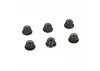 4mm Black Aluminium Serrated Lock Nuts (6)