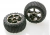 Traxxas Alias Tires with Tracer 2.2 Black Chrome Wheels (assembled glued) (rear) (TSM rated)