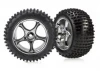 Traxxas Alias Tires with Tracer 2.2 Chrome Wheels (assembled glued) (rear)