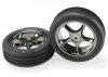 Traxxas Alias Tires with Tracer 2.2 Black Chrome Wheels (assembled glued) (front)