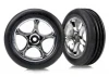 Traxxas Alias Ribbed Tires with Tracer 2.2 Chrome Wheels (assembled glued) (front)