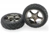 Traxxas Anaconda Tires with Tracer 2.2 Black Chrome Wheels (assembled glued) (front)