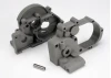 Traxxas Gearbox halves (L R) (grey) w/ idler gear shaft
